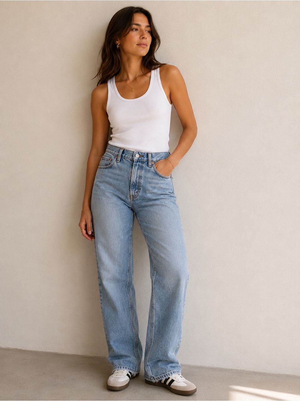 Abercrombie & Fitch Light Blue High-Rise Wide Leg Jeans